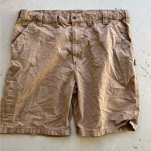 Men's Carhartt Shorts Beige Solid 44 Zip Workwear Relax Dad Casual Cargo Rugged